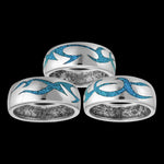 Flame Ring • 925 Sterling Silver • Tribal Design • Fire with Turquoise Accents