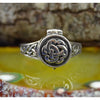 Celtic poison pillbox sterling silver ring