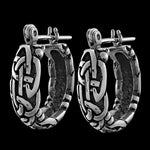925 Sterling Silver Celtic Tribal Hoop Earrings