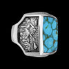 Mountain Ring • Kingman Turquoise • 925 Sterling Silver • Size 8 • Navajo Handmade