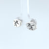 925 Sterling Silver Oval Kokopelli Stud Earring, Handmade Post Earrings, Southwestern Native American Jewelry