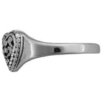 Sterling Silver Diamond Cut Gleaming Heart Ring