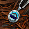 Sterling Silver Handmade Navajo Inlaid Pendant by Edith Kee