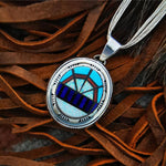 Sterling Silver Handmade Navajo Inlaid Pendant by Edith Kee