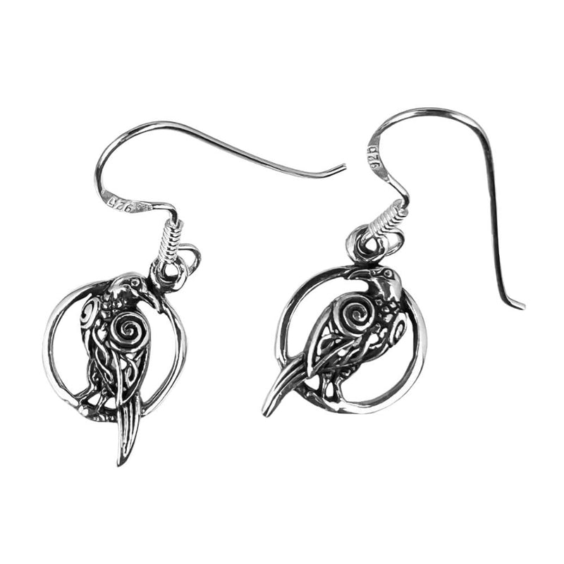 925 Sterling Silver Celtic Raven In a Perfect Circle