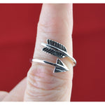 Sterling Silver wrap style slightly adjustable arrow ring sizes 6, 7, 8, 9