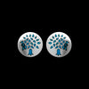 925 Sterling Silver Earrings, Family Tree Studs, Oak Post, Turquoise