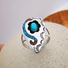 Size 7 Turquoise and Coral Southwestern Vintage Sterling Silver Ring