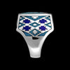 Woven Tribal Design Turquoise and Lapis Lazuli ring