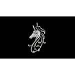 Sterling Silver Detailed Mystical Unicorn Pendant, Diamond Cut