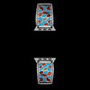 Sterling SIlver Turquoise and Coral Scalloped Mosaic Watch Tips