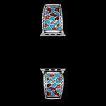 Sterling SIlver Turquoise and Coral Scalloped Mosaic Watch Tips