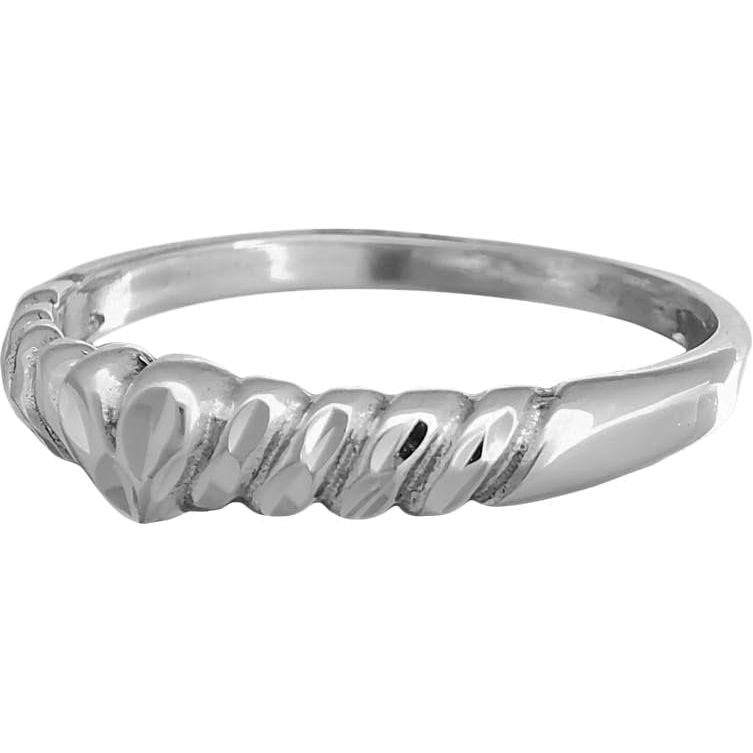 Diamond Cut Groovy Heart Ring