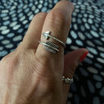Sterling Silver wrap style slightly adjustable arrow ring sizes 6, 7, 8, 9