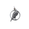 Sterling Silver Raven and Moon Pendant – Mystical Wiccan Charm