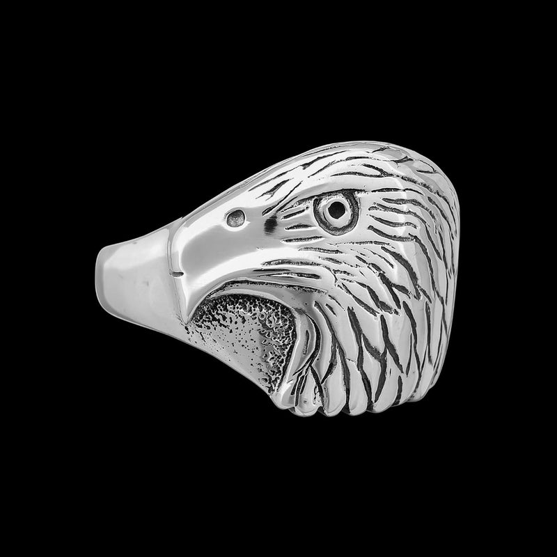 Size 10 Sterling Silver Diamond Cut Proud Eagle Ring