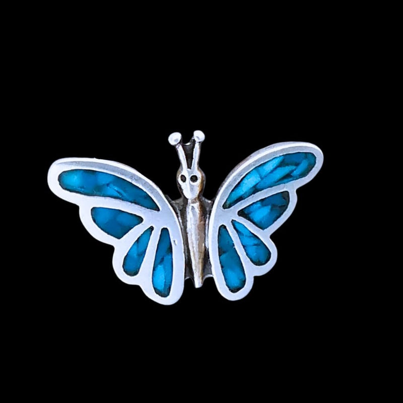 Butterfly Pendant, 925 Sterling Silver, Turquoise and Coral Jewelry, Monarch, Silver Butterflies, Blue Butterfly