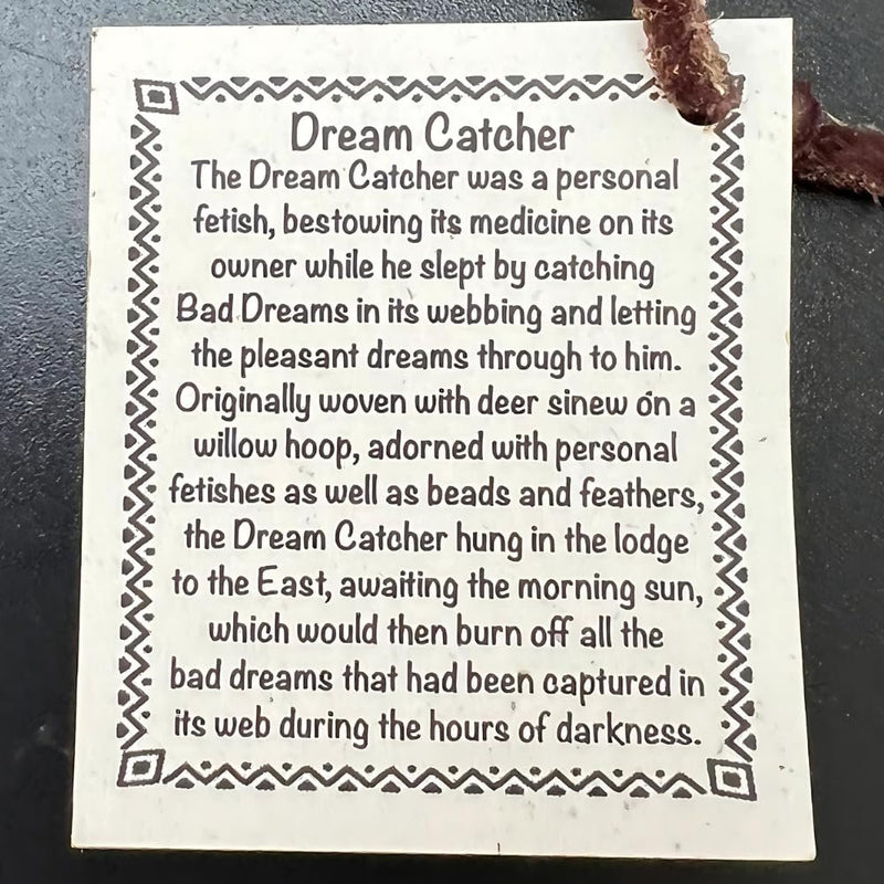 Native American handmade 4" Dream Catcher, Arrowhead, Feathers