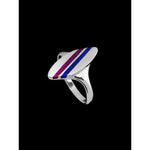Navajo Handmade Beach Ring • 925 Sterling Silver • Sugilite and Lapis Lazuli Surfboard Ring