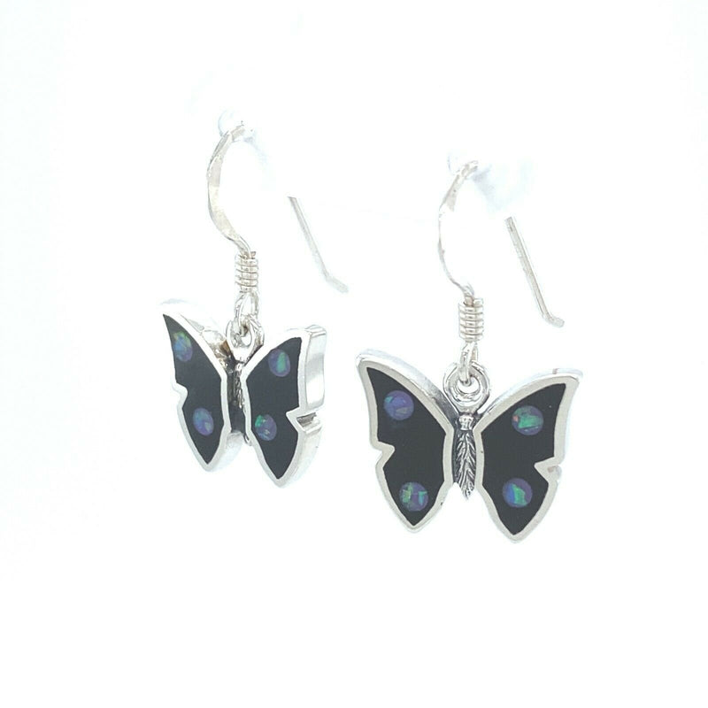 Butterfly Earrings • 925 Sterling Silver • Handcrafted Insect Jewelry