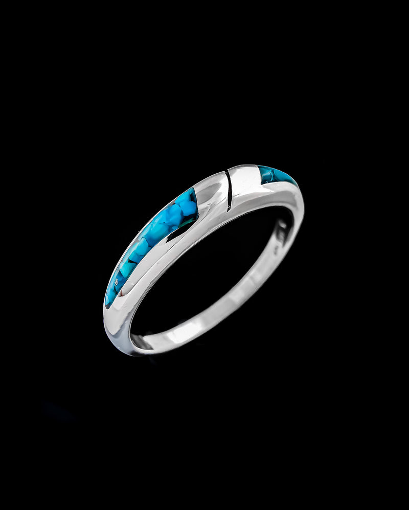 Sleeping Beauty Turquoise Ring • 925 Sterling Silver • Navajo Friendship Ring