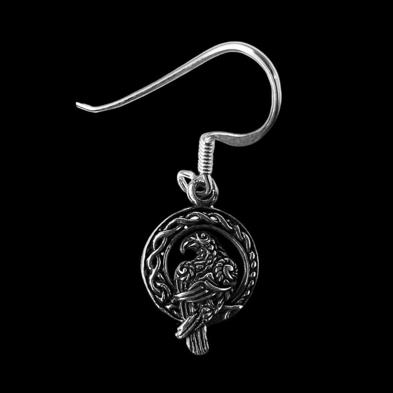 925 Sterling Silver Celtic Raven On Inside a Woven Celtic Circle
