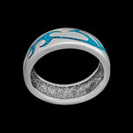 Flame Ring • 925 Sterling Silver • Tribal Design • Fire with Turquoise Accents