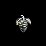 925 Sterling Silver Pine Cone Pendant with Mixed Opal Inlay