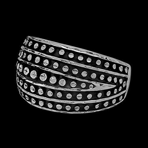 Size 9 - Diamond Cut Large Art Deco Band