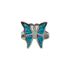 Vintage Turquoise Butterfly Ring - Sterling Silver, Size 6
