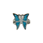 Vintage Turquoise Butterfly Ring - Sterling Silver, Size 6