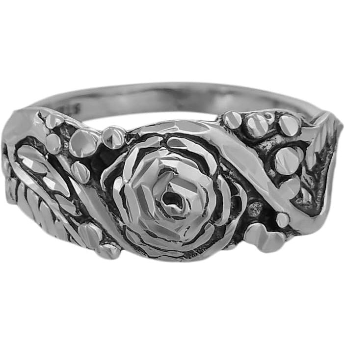 Sterling Silver Rose on Display Ring