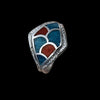 Size 12 - Vintage Southwestern Silver Ring with Turquoise and Coral Inlay