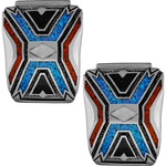 Sterling Silver Inlaid Woven X Watch Tips