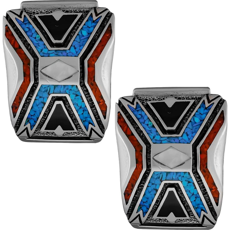 Sterling Silver Inlaid Woven X Watch Tips