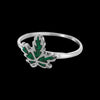 Sterling Silver Malachite Palmate Leaf Ring