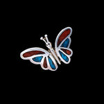 Butterfly Pendant, 925 Sterling Silver, Turquoise and Coral Jewelry, Monarch, Silver Butterflies, Blue Butterfly