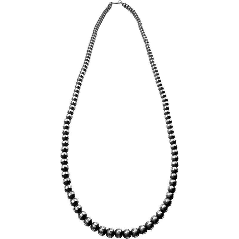 Navajo Pearls Necklace • 3mm Beaded Necklace • 925 Sterling Silver • Sterling Silver Beads Necklace