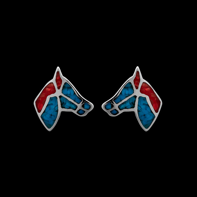 925 Sterling Silver Horse Earrings, Equestrian Earrings, Cowboy Earrings