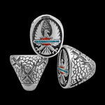 Size 11 Harley Davidson Ring, Silver Plated Bronze, G&S Ring, Handmade Jewelry, Huntington Beach Motorcycles