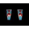 Sterling Silver Turquoise and Coral Woven Pattern Watch Tips