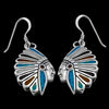 Sterling Silver Southwestern Headdress Dangle Earrings