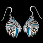 Sterling Silver Southwestern Headdress Dangle Earrings