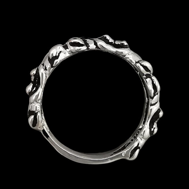 Size 8.5-925 Sterling Silver Kissing Fogs Band Ring