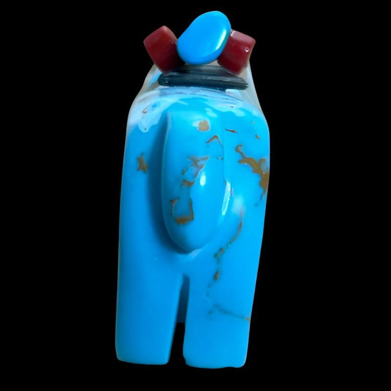 Zuni Fetish • Handcarved Bear Fetish • Turquoise Bear Fetish • Bear Carving • Turquoise Carving