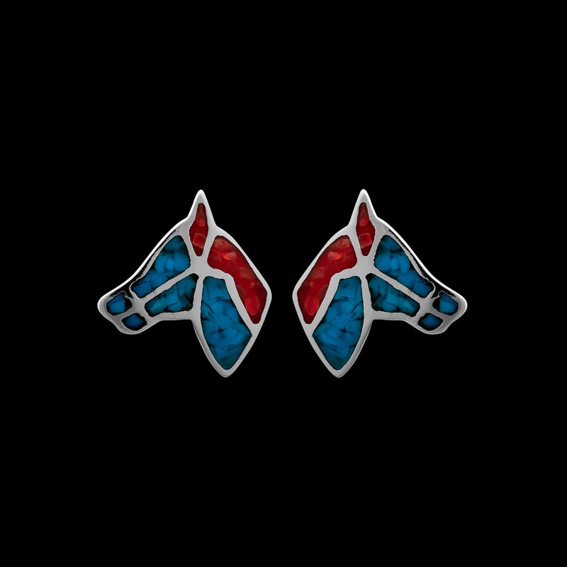 925 Sterling Silver Horse Earrings, Equestrian Earrings, Cowboy Earrings