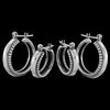 925 Sterling Silver Large Beaded Edge Hoop Earrings