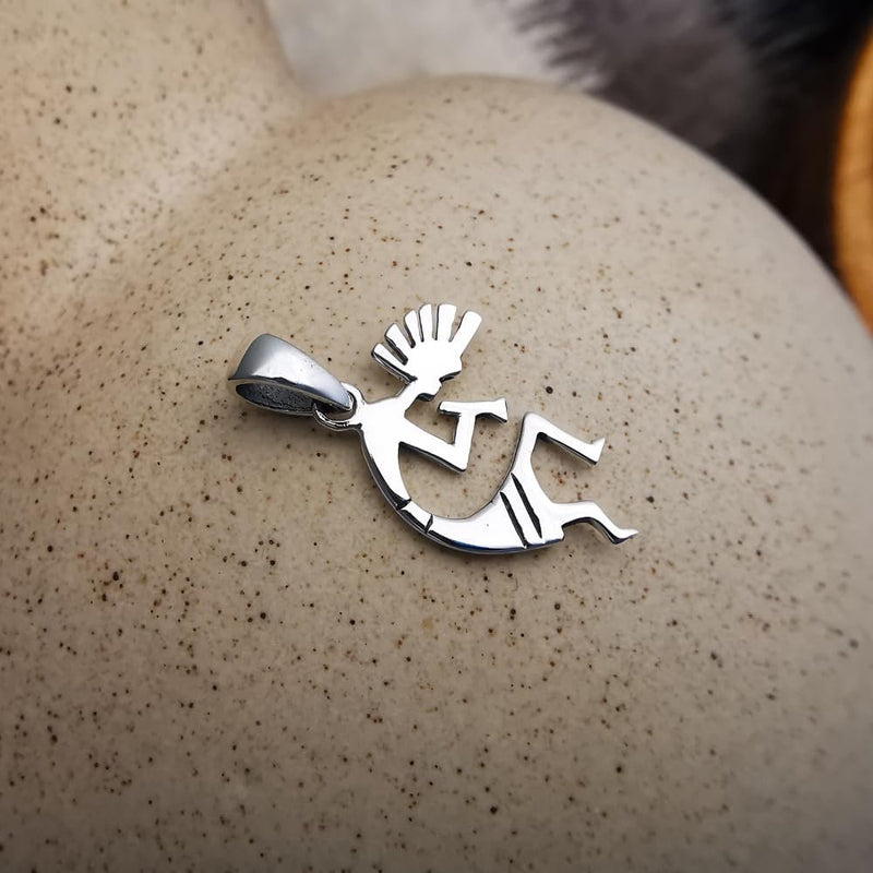 Sterling Silver kokopelli Pendant – Symbol of Music, Fertility & Joy