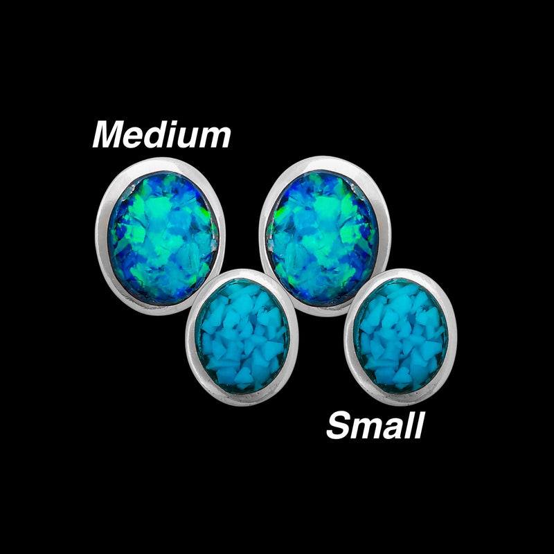 925 Sterling Silver Circle Earrings, Pink Opal Inlay, Bridal Studs, Wedding Posts