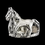 925 Sterling Silver Pair of Horse Ring, Size 7 Ring, Pony Ring